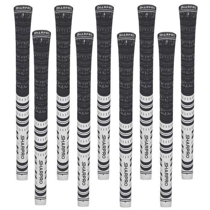 Shappro - Dual Compound Golf Grips - Set of 9 - Black & White