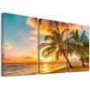 3pcs Tropical Beach Print 100% Australian Made 3 x 60x90cm  (Stretched)