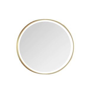 Barelli 800 x 800mm Brushed Brass Signature High Specification Framed Round Front-Lit LED Mirror