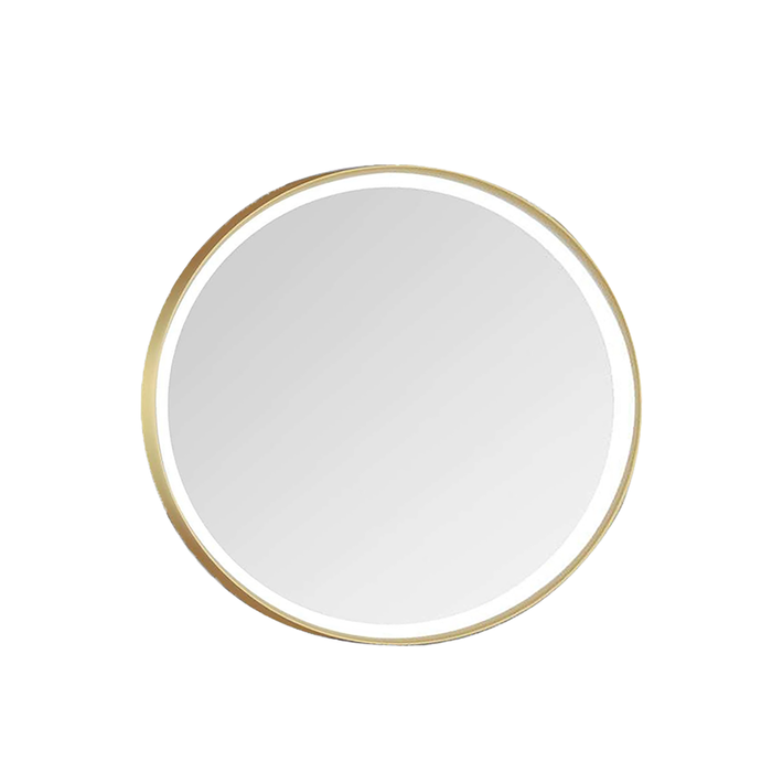 Barelli 800 x 800mm Brushed Brass Signature High Specification Framed Round Front-Lit LED Mirror