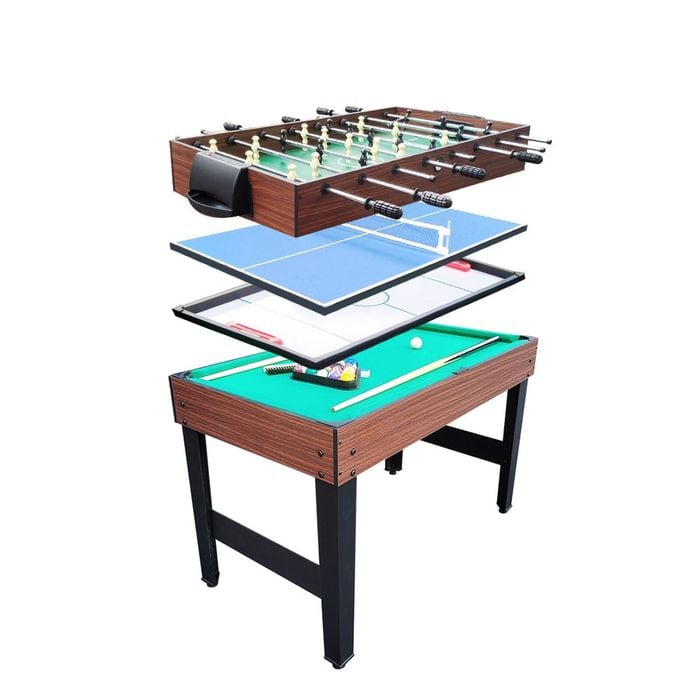 Leaf Living Kicksy 4ft 4-in-1 Multifunctional Soccer Table - Pool/ Air Hockey/ Table Tennis/ Football