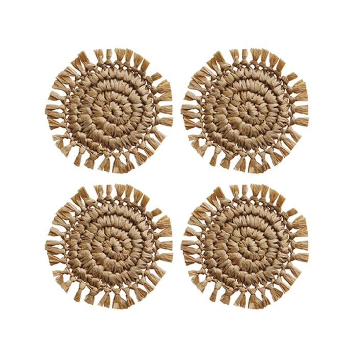 Fringe Natural Coaster Round