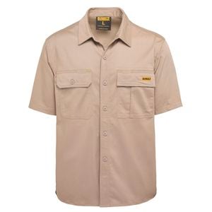 DeWALT Size XL Khaki Basalt Short Sleeve Button Up Shirt