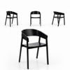 Selena 4pc Set Dining Chair Scandinavian Black