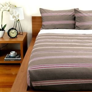 Jason Hudson Stripe Almond Comforter Set Super King