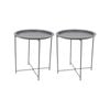 Harbour Housewares Round Steel Tray Tables - Pack of 2