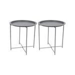 Harbour Housewares Round Steel Tray Tables - Pack of 2