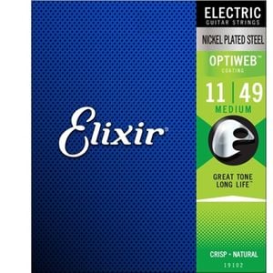Elixir #19102 Electric Guitar Strings Optiweb Steel 11-49 Medium