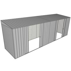 Build-a-Shed 1.5 x 6 x 2m Dual Sliding Side Door Skillion Shed - Zinc