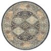 The Rug Connection Heritage 857 Navy 240x240cm - Large Round Transitional Pet Friendly Indoor Rug
