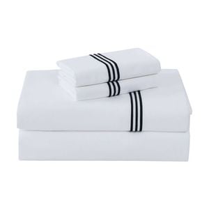 Grosvenor House 500TC Hotel Embroidered Sheet Set Super King White With Black