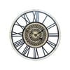 Roman Wall Clock Vintage Metal Wood Silent Morden Art Home Decoration 60cm Linen