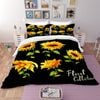3D Sunflowers Black Quilt Cover Set Bedding Set Pillowcases 08