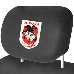 St George Dragons Official Nrl Universal Car Headrest Cover Pairs