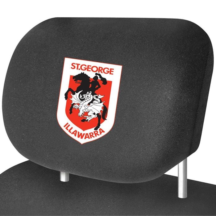 St George Dragons Official Nrl Universal Car Headrest Cover Pairs