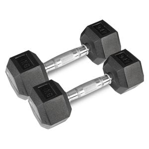 Pair of 4Kg Rubber Hex Dumbbells