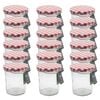 18PK Glass & Co Cleo Red White Checkered Lid Preserving Jar 310ml Clear