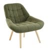 Maxhomm Green Fabric Dining Chair Solid Rubberwood Legs Breathable Backrest Reading Accent Chair