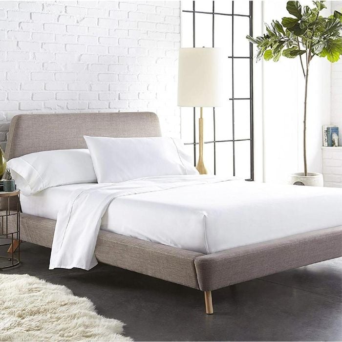 Luxor King Single White Color 1000TC 100% Cotton Fittd Sheet Flat Sheet Pillowcase Set