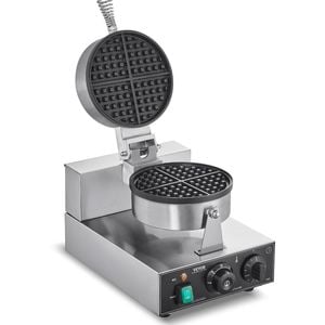 Vevor Commercial Waffle Maker Round Waffle Iron Baker Machine Non-Stick