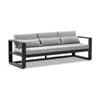 Santorini 3 Seater Outdoor Aluminium Lounge Charcoal & Textured Olefin Grey Cushions