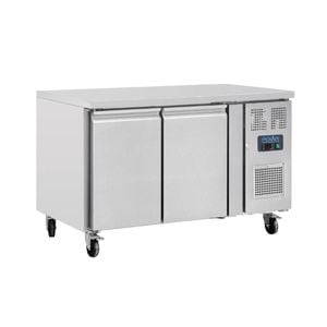 Polar Double Door Counter Fridge U-series Stainless Steel 282l 860x1360x700mm Commercial Kitchen Refrigeration