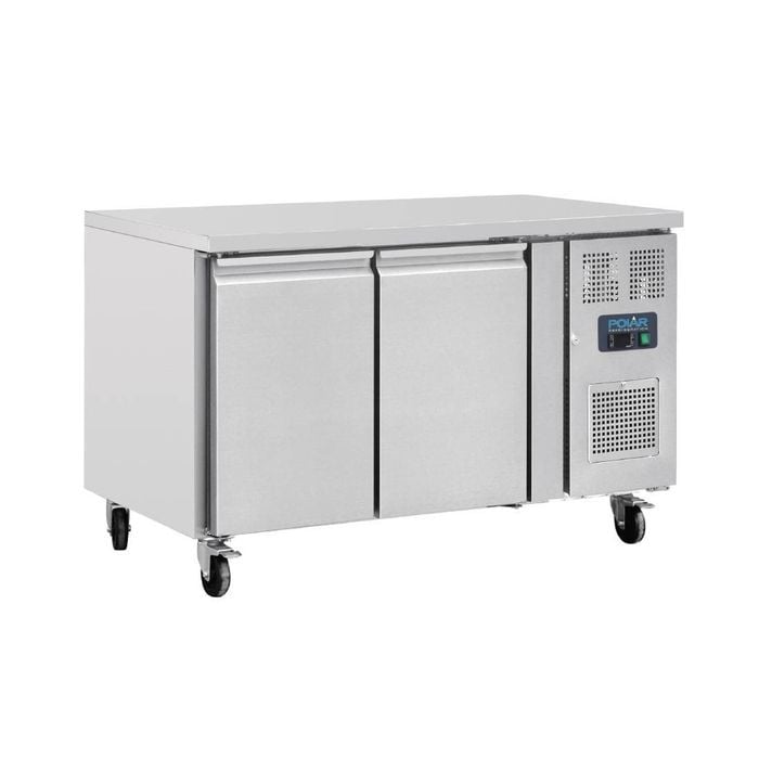 Polar Double Door Counter Fridge U-series Stainless Steel 282l 860x1360x700mm Commercial Kitchen Refrigeration