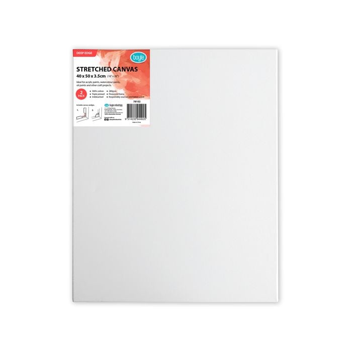 Boyle 40 x 50cm Deep Edge Stretched Canvas - 2 Pack