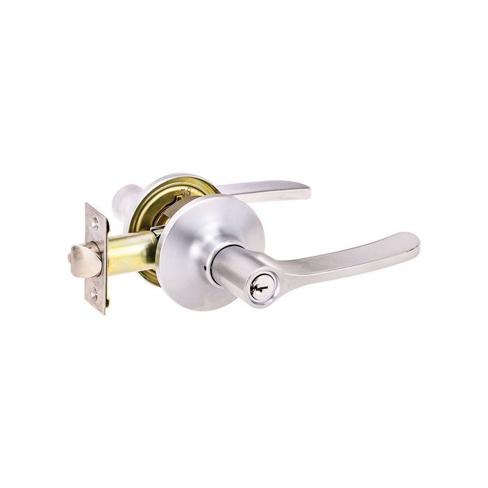 Lockwood Satin Chrome Symmetry Vicinity Entrance Leverset