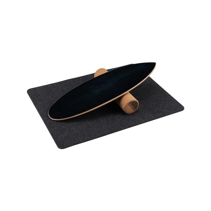 Costway Wood Balance Board Trainer w/Felt Mat Yoga Exercise