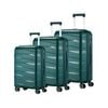 Mazam 3PCS Luggage Suitcase Trolley Set Travel TSA Lock Storage PP Case Green