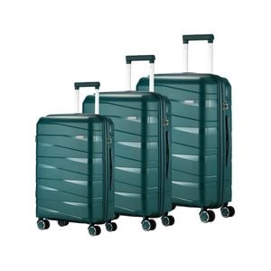 Mazam 3PCS Luggage Suitcase Trolley Set Travel TSA Lock Storage PP Case Green