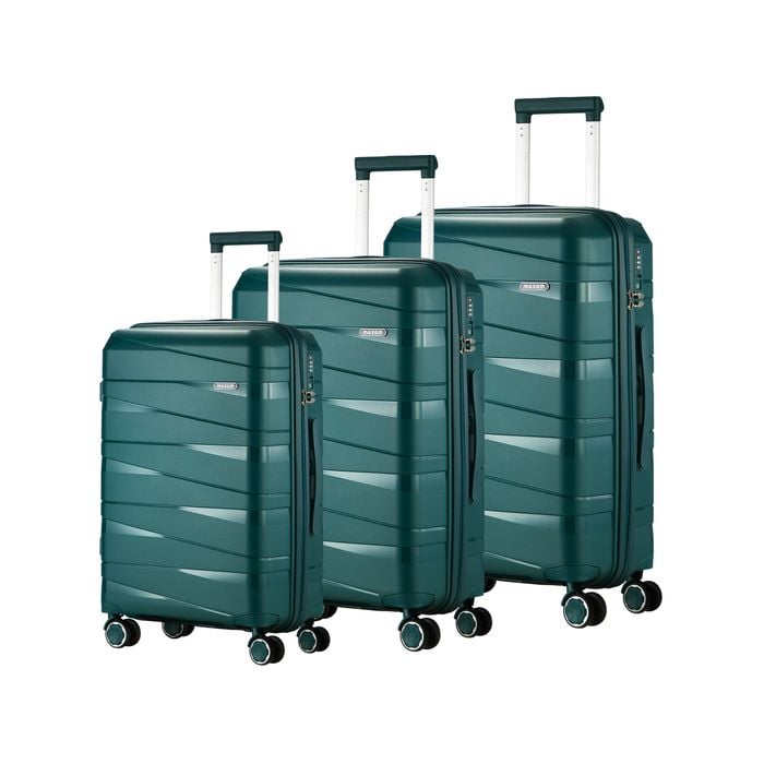 Mazam 3PCS Luggage Suitcase Trolley Set Travel TSA Lock Storage PP Case Green