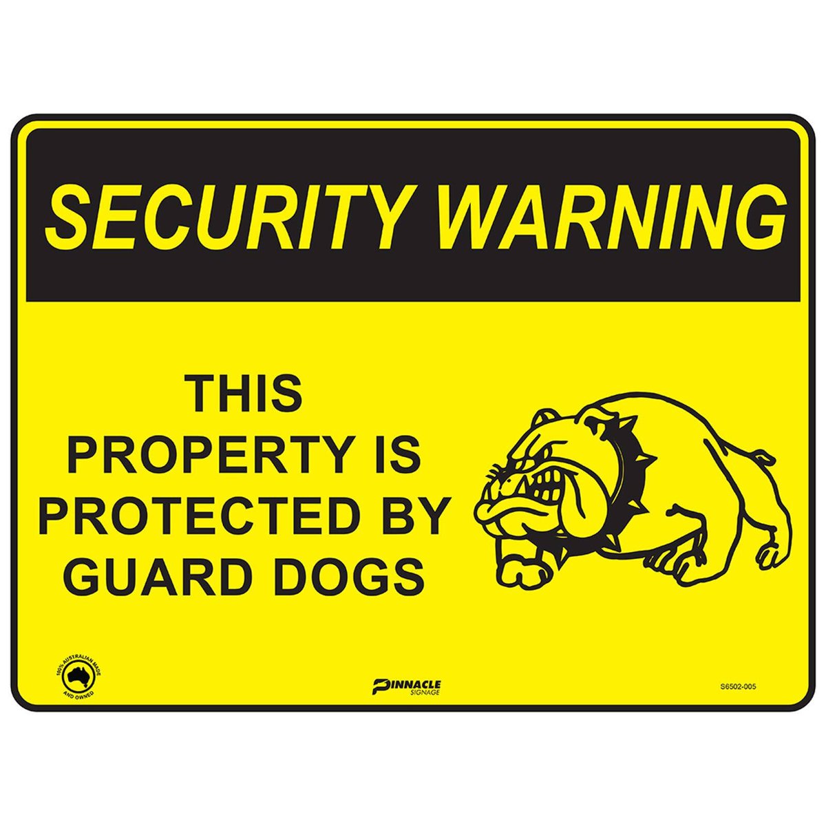 Pinnacle 400 x 300mm Metal Security Warning Guard Dogs Sign - Bunnings ...