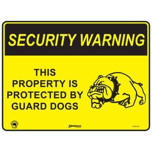 Pinnacle 400 x 300mm Metal Security Warning Guard Dogs Sign