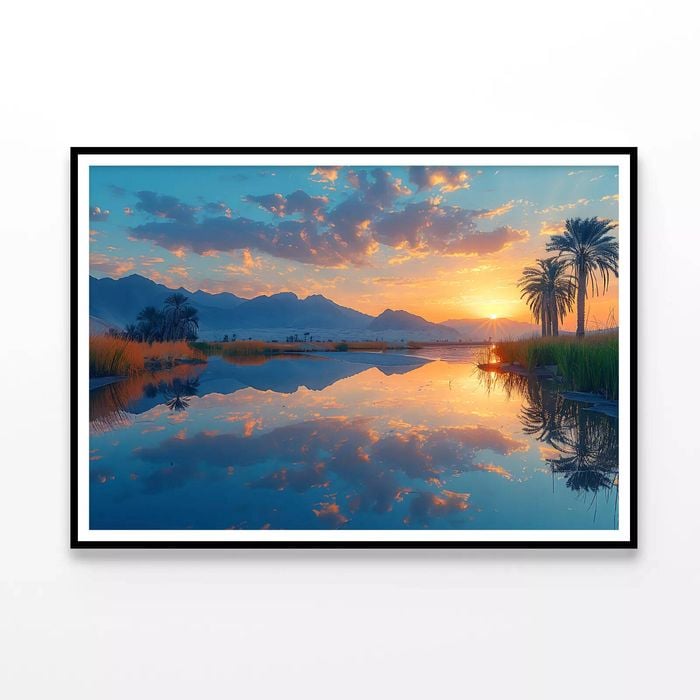 Sunrise, Lake with Mountains  Print 100% Australian Made 120x90cm  (Poster)