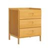 Lauft Natural Bamboo Wood 3 Drawer Bedside Table, Cabinet End Table Nightstand