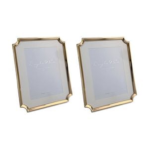 2PK SS Collective Gold Plated Hamptons Clipped Corner Photo Frame 5x7