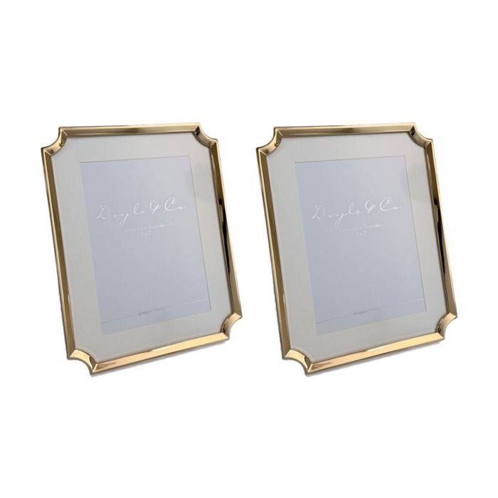 2PK SS Collective Gold Plated Hamptons Clipped Corner Photo Frame 5x7