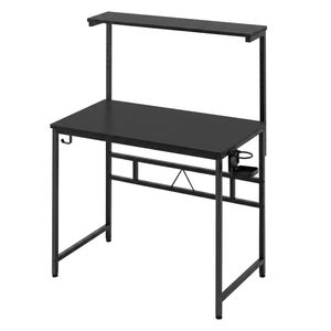 Levede Gaming Desk 80Cm Adjustable Shelf Steel Frame Headphone Hook Cup