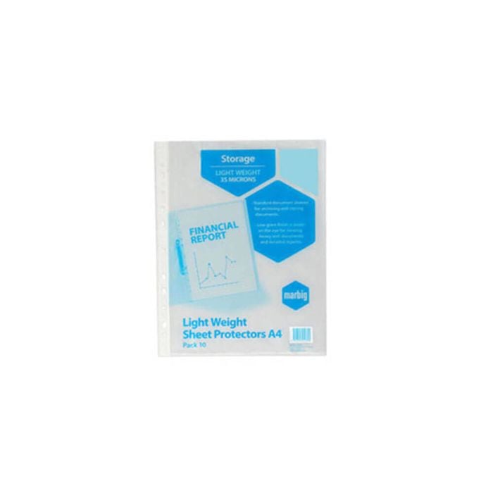 Marbig Copysafe Lightweight Sheet Protectors (A4) (10pcs)