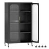 Costway 2door Metal Storage Cabinet 5tier Kitchen Pantry Cupboard Black
