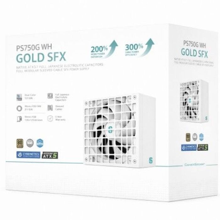 DeepCool PS750G WH 750W Gamer Storm SFX ,Full Japanese Electrolytic Capacitors, Cybenetics Platinum /PPLP Gold, Fluid Dynamic Be