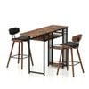 Artiss 3PCS Bar Table and Stools Set Dining Table Solid Wood Kitchen Chairs Cafe Pub