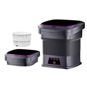 Catzon Portable Washing Machine 13L Foldable Washer with Spin Dry Basket-Black