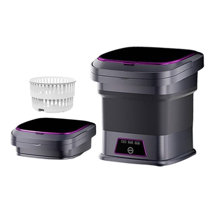 Catzon Portable Washing Machine 13L Foldable Washer with Spin Dry Basket-Black