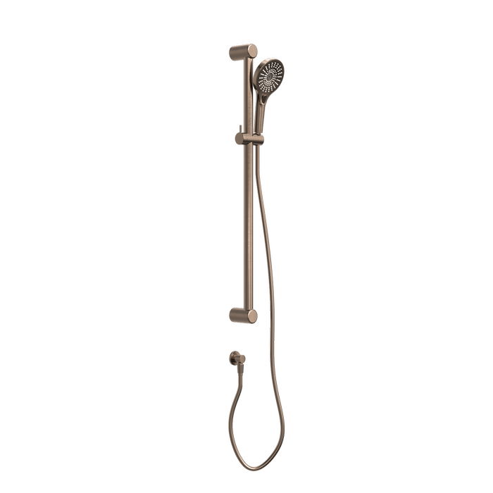 Nero Mecca Care 32mm Grab Rail And Adjustable Shower Rail Set 900mm Brushed Bronze