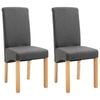 vidaXL Dining Chairs 2 pcs Grey Fabric