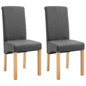vidaXL Dining Chairs 2 pcs Grey Fabric
