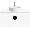 CIBO 900mm White Mornington Wall Hung Vanity With White Gloss Basin And Black Handle